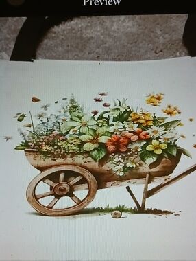 Floral Wheelbarrow Tote Bag Print - Colorful Garden Flowers.